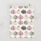 水彩かぼちゃの秋模様 ポストカード (正面/裏面)