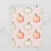水彩かぼちゃの秋模様 ポストカード (正面/裏面)
