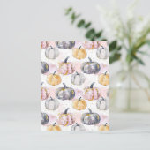 水彩かぼちゃの秋模様 ポストカード (スタンド正面)