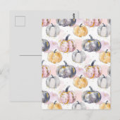 水彩かぼちゃの秋模様 ポストカード (正面/裏面)