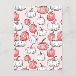 水彩かぼちゃの秋模様 ポストカード