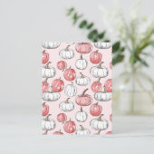 水彩かぼちゃの秋模様 ポストカード (スタンド正面)