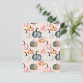 水彩かぼちゃの秋模様 ポストカード (スタンド正面)