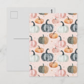 水彩かぼちゃの秋模様 ポストカード (正面/裏面)