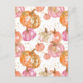 水彩かぼちゃの秋模様 ポストカード