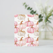 水彩かぼちゃの秋模様 ポストカード (スタンド正面)