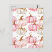 水彩かぼちゃの秋模様 ポストカード (正面/裏面)