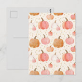 水彩かぼちゃの秋模様 ポストカード (正面/裏面)