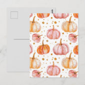水彩かぼちゃの秋模様 ポストカード (正面/裏面)