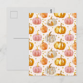 水彩かぼちゃの秋模様 ポストカード (正面/裏面)