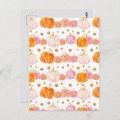 水彩かぼちゃの秋模様 ポストカード (正面/裏面)