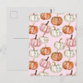 水彩かぼちゃの秋模様 ポストカード (正面/裏面)