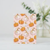 水彩かぼちゃの秋模様 ポストカード (スタンド正面)