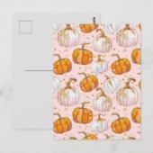 水彩かぼちゃの秋模様 ポストカード (正面/裏面)