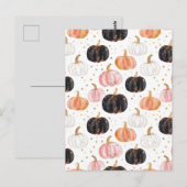 水彩かぼちゃの秋模様 ポストカード (正面/裏面)