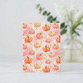 水彩かぼちゃの秋模様 ポストカード (スタンド正面)