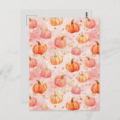 水彩かぼちゃの秋模様 ポストカード (正面/裏面)