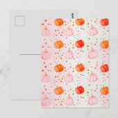 水彩かぼちゃの秋模様 ポストカード (正面/裏面)