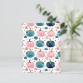 水彩かぼちゃの秋模様 ポストカード (スタンド正面)