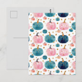 水彩かぼちゃの秋模様 ポストカード (正面/裏面)