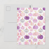 水彩かぼちゃの秋模様 ポストカード (正面/裏面)