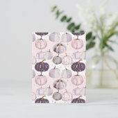 水彩かぼちゃの秋模様 ポストカード (スタンド正面)