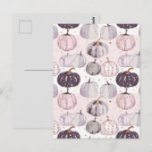 水彩かぼちゃの秋模様 ポストカード (正面/裏面)