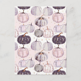 水彩かぼちゃの秋模様 ポストカード