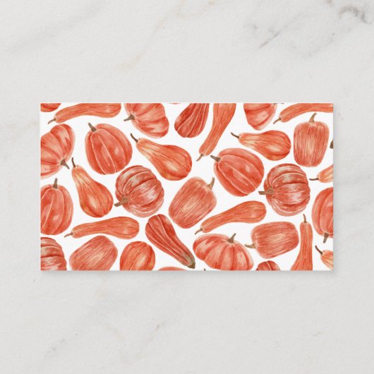 水彩かぼちゃの秋赤ちゃんシャワー予約リクエスト エンクロージャーカード (裏面)