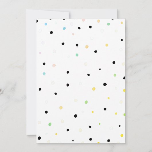 水彩かぼちゃの花点々のある赤ちゃんシャワー 招待状 (裏面)