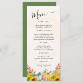 水彩かぼちゃひまわり感謝祭メニュー メニュー (正面/裏面)