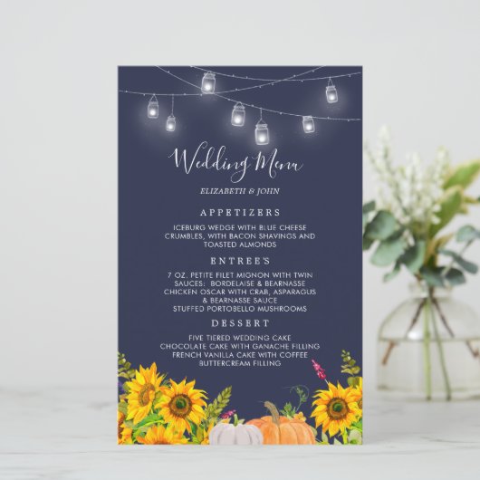 水彩かぼちゃひまわり素朴のメ結婚ニュー (スタンド正面)