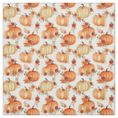 水彩かぼちゃオレンジ花柄 ファブリック (見本)