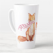 水彩かぼちゃスパイスシーズンシッティングキツネ カフェラテマグ (左アングル)