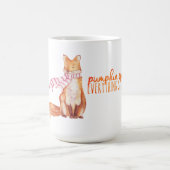 水彩かぼちゃスパイスシーズンシッティングキツネ コーヒーマグカップ (中央)