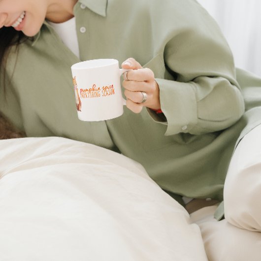 水彩かぼちゃスパイスシーズンシッティングキツネ コーヒーマグカップ