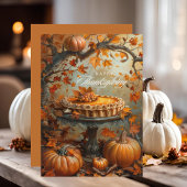 水彩かぼちゃパイ紅葉感謝祭 シーズンカード