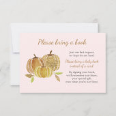 水彩かぼちゃピンク赤ちゃんシャワーブックカード 招待状 (正面)