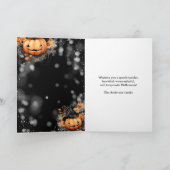 水彩かぼちゃファミリーフォトハッピーハローウィン カード (内部)