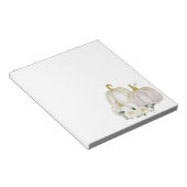 水彩かぼちゃホワイトフローラバラ ノートパッド (アングル)