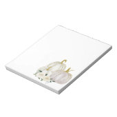 水彩かぼちゃホワイトフローラバラ ノートパッド (回転)