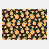 水彩かぼちゃ模様ブラック背景 ラッピングペーパーシート (正面2)