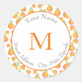 '水彩かぼちゃ模様3'ラベル ラウンドシール