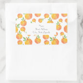 '水彩かぼちゃ模様3'ラベル 長方形シール (バッグ)