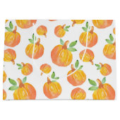 水彩かぼちゃ模様3 ラージペーパーバッグ (正面)