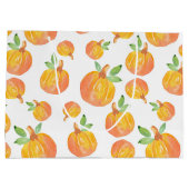 水彩かぼちゃ模様3 ラージペーパーバッグ (裏面)