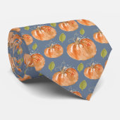 水彩かぼちゃ模様（青） ネクタイ (ロール)