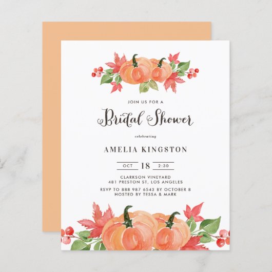 水彩かぼちゃ秋ブライダルシャワー侵入 (正面/裏面)