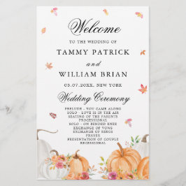 水彩かぼちゃ結婚の式プログラム