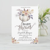 水彩かぼちゃ花赤ちゃんシャワー 招待状 (スタンド正面)